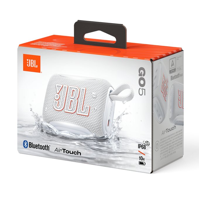 JBL Go 5 - White CSTM - Ultra-portable waterproof and drop-proof speaker with JBL legendary sound and ambient edge lighting - Detailshot 9 image number null
