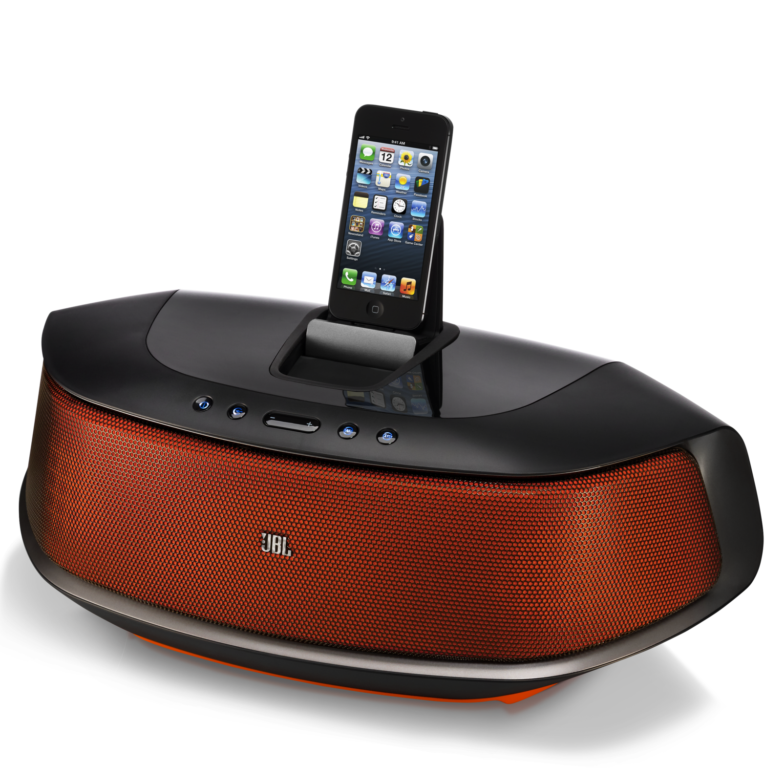 JBL OnBeat Rumble - Orange / Black - Powerful, Bluetooth-enabled loudspeaker dock for iPhone 5 and iPad mini - Detailshot 1