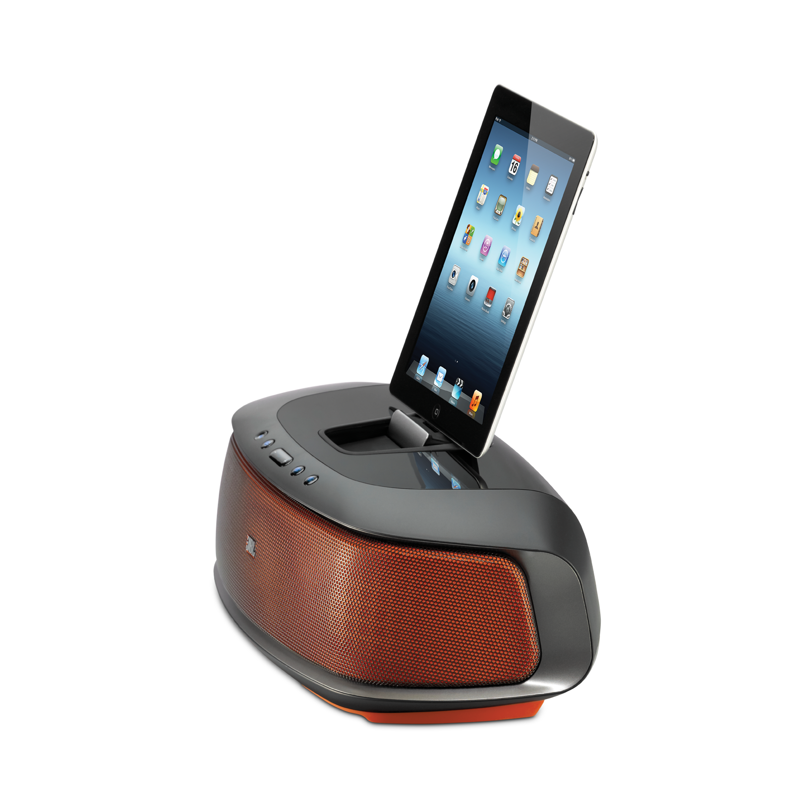 JBL OnBeat Rumble - Orange / Black - Powerful, Bluetooth-enabled loudspeaker dock for iPhone 5 and iPad mini - Detailshot 2