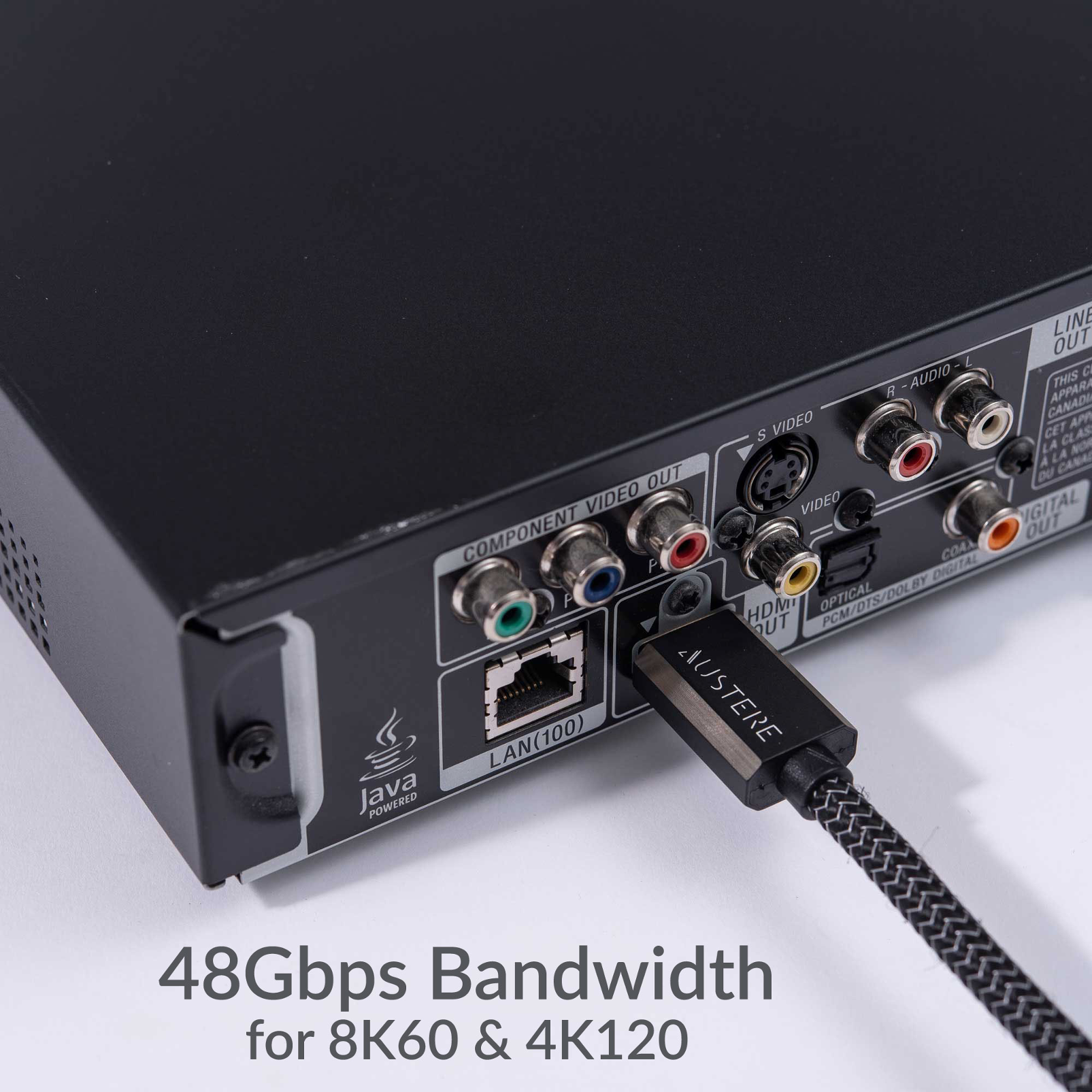 Austere VII Series 8K HDMI Cable 1.5m - Black - 7-series 1.5m aDesign 8K HDMI WovenArmor w/LinkFit - Right