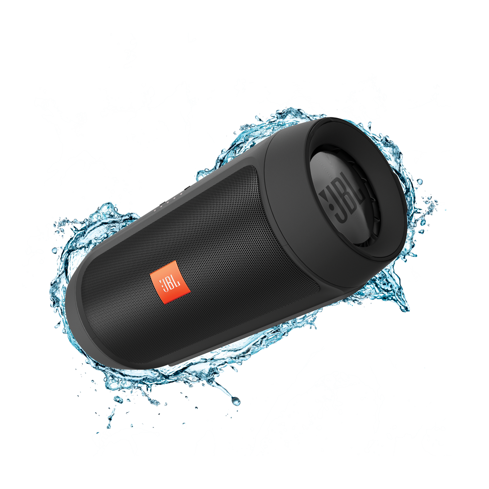 JBL Charge 2+ - Black - Splashproof Bluetooth Speaker with Powerful Bass - Hero