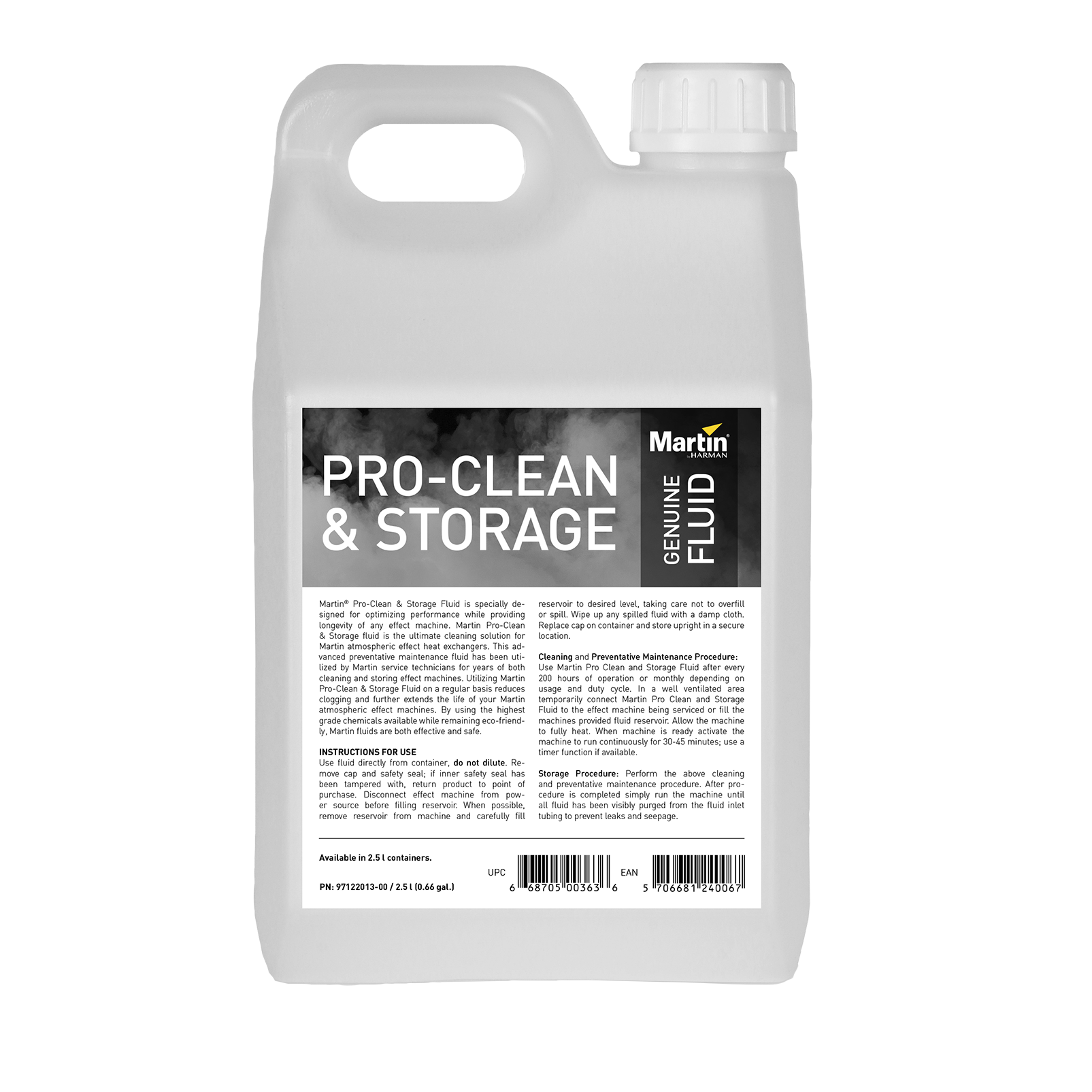 Martin Pro-Clean and Storage Fluid - 4 x 2.5L - White - Preventative Maintenance and Storage Fluid - Hero