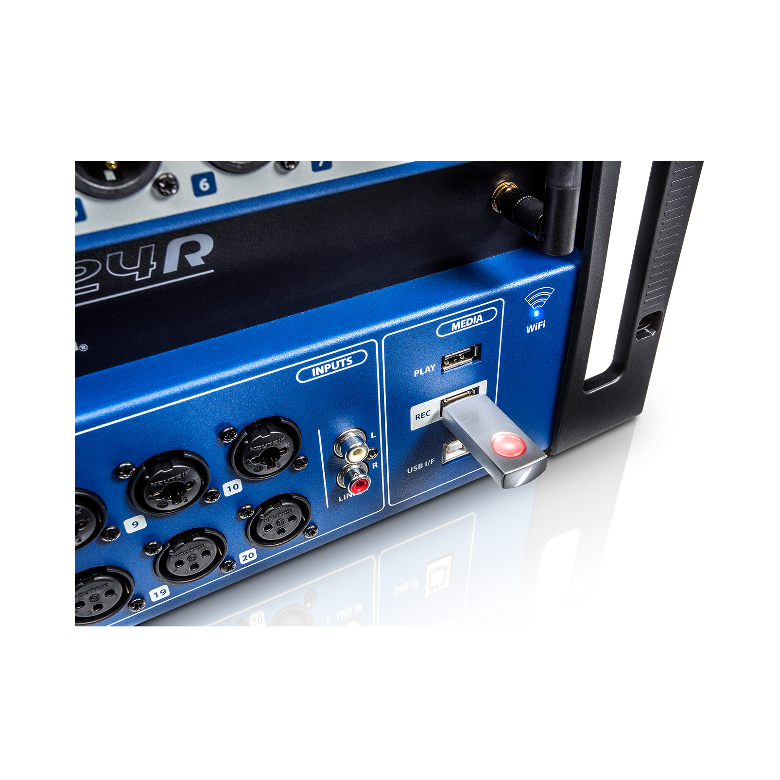 Ui24R - Dark Blue - 24-channel digital mixer/USB multi-track recorder with wireless control - Detailshot 1