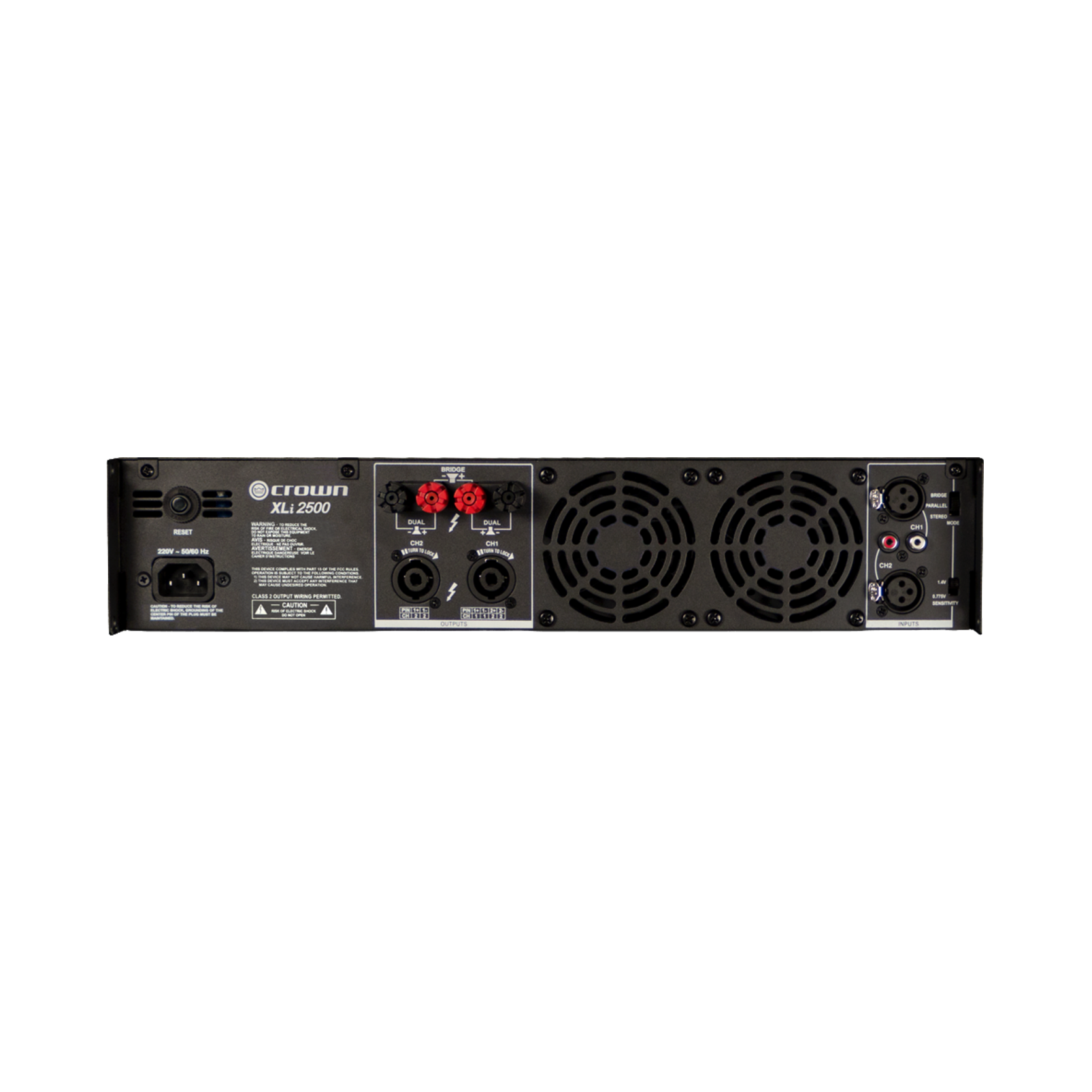 XLi 2500 - Grey - Two-channel, 750W @ 4Ω power amplifier - Back