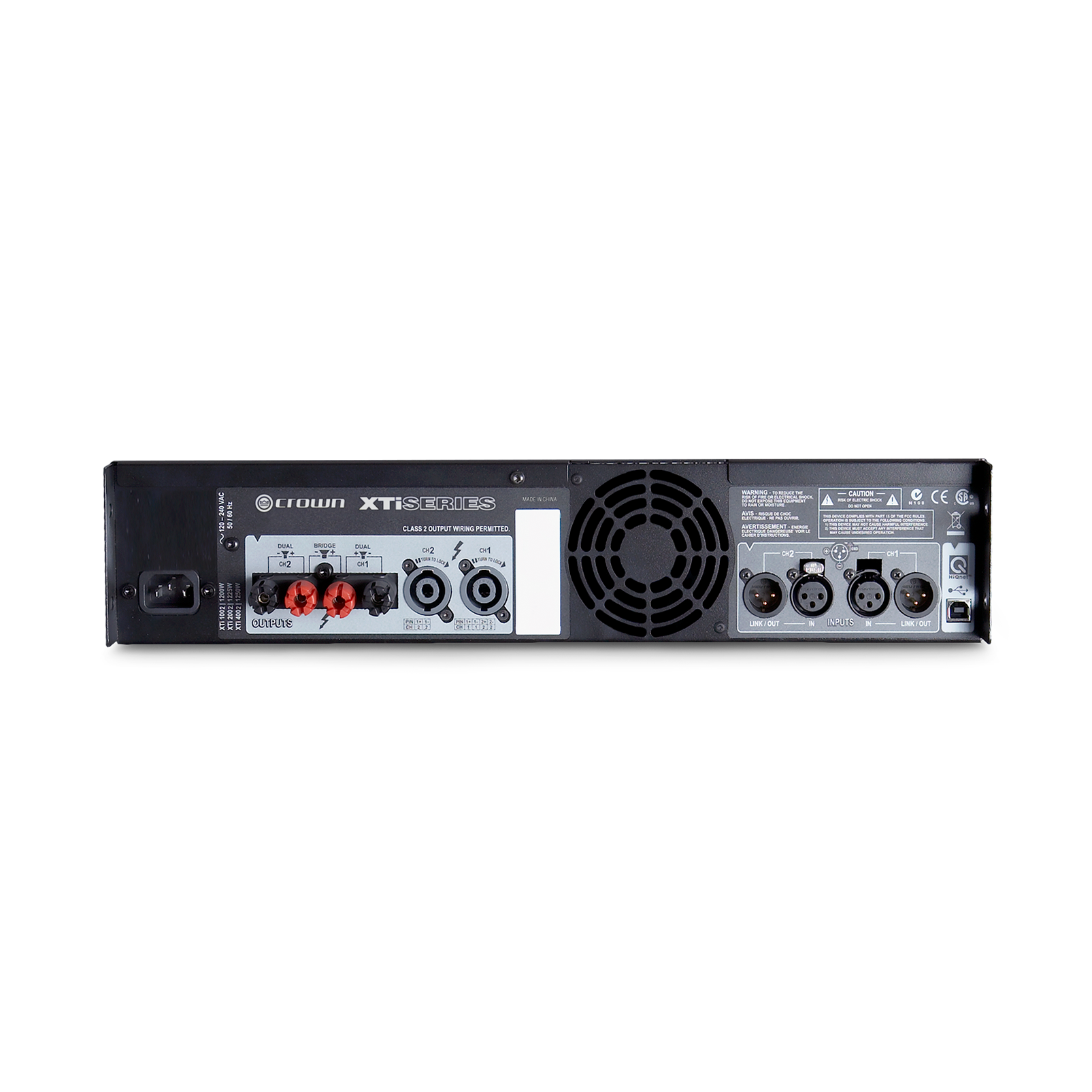 XTi 2002 - Grey - Two-channel, 800W @ 4Ω power amplifier - Back