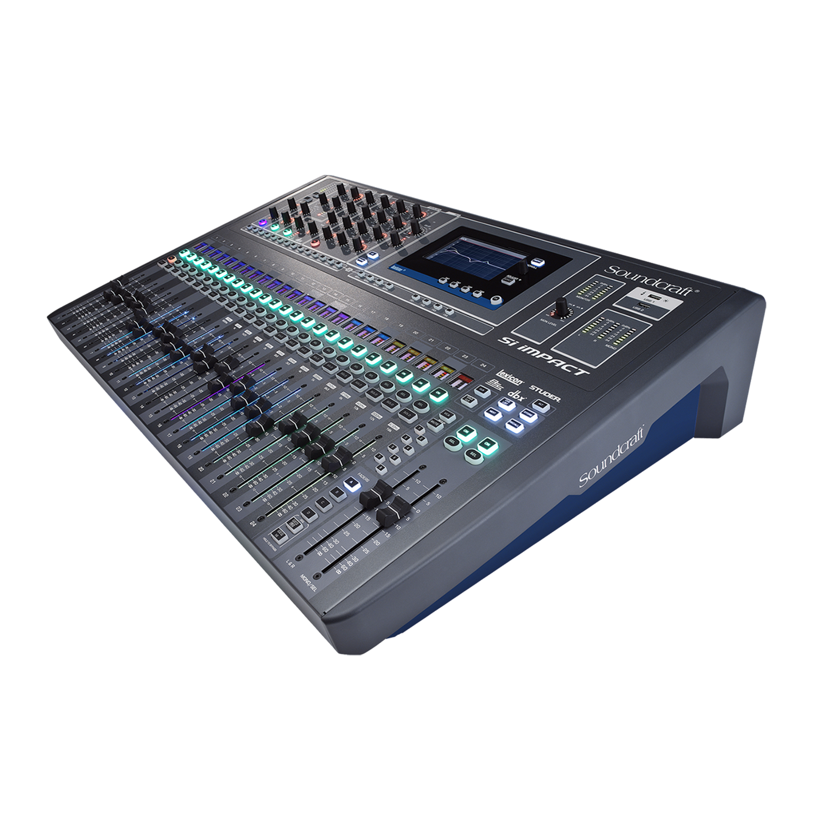 SI Impact - Black - 40-input Digital Mixing Console and 32-in/32-out USB Interface and iPad Control - Hero