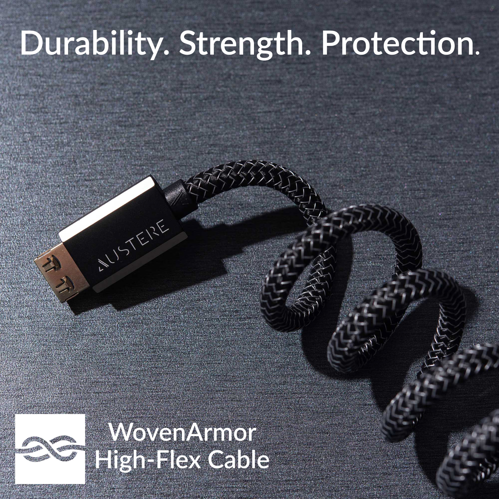 Austere VII Series 8K HDMI Cable 1.5m - Black - 7-series 1.5m aDesign 8K HDMI WovenArmor w/LinkFit - Detailshot 2